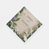 Serviette En Papier Rustic Wildflower Botanical Kraft Paper Wedding (Coin)
