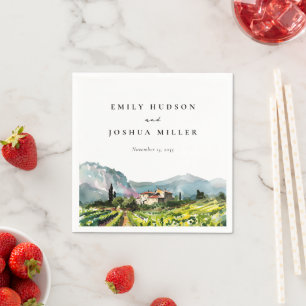 Serviette En Papier Rustic Winery Mariage paysage