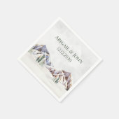 Serviette En Papier Rustic Winter Mountain Forest Wedding Napkin (Coin)