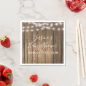 Serviette En Papier Rustic Wood Grange Country Lights Événement Napkin (En situation)