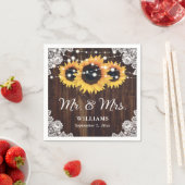 Serviette En Papier Rustic Wood Lace String (En situation)