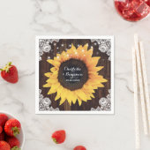 Serviette En Papier Rustic Wood Lace String (En situation)