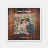 Serviette En Papier Rustic wood photo country wedding (Devant)