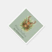 Serviette En Papier Rustic Woodland Deer Head with Winter Foliage -  (Coin)
