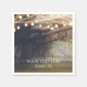 Serviette En Papier Rustic Woods Enchanted Forest & Lumières Mariage (Devant)