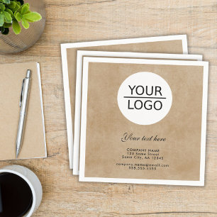 Serviette En Papier Rustique Ajoutez votre logo avec du texte personna