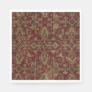 Serviette En Papier Rustique antique Oriental Perse Motif rouge