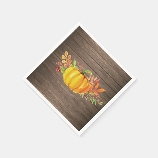 Serviette En Papier Rustique aquarelle automne Citrouille automne (Coin)