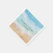 Serviette En Papier Rustique aquarelle été mer plage mariage (Coin)