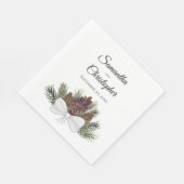 Serviette En Papier Rustique Aquarelle Pinecones Mariage élégant (Coin)