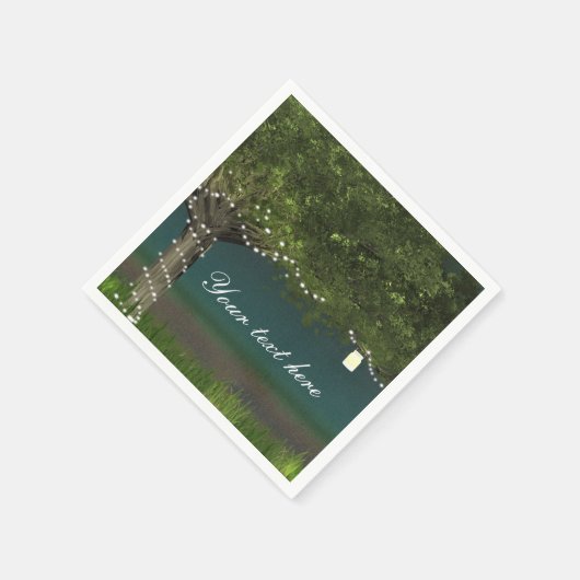 Serviette En Papier Rustique Arbre de Pays Chaîne Lumières Mariage Nap (Coin)