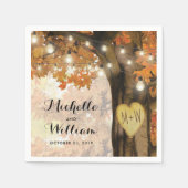 Serviette En Papier Rustique Automne arbre d'automne Lumières Mariage (Devant)