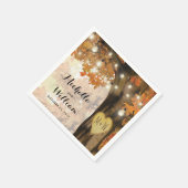 Serviette En Papier Rustique Automne arbre d'automne Lumières Mariage (Coin)