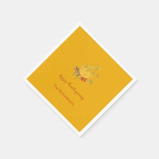Serviette En Papier Rustique Automne Automne Couleur Citrouille Thanks (Coin)