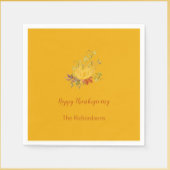 Serviette En Papier Rustique Automne Automne Couleur Citrouille Thanks