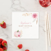 Serviette En Papier Rustique automne boho Citrouille bébé Fille douche (En situation)