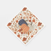 Serviette En Papier Rustique Automne Citrouille Feuille Fleur sauvage (Coin)