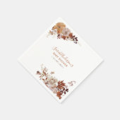 Serviette En Papier Rustique Automne Floral Citrouille Baby shower ser (Coin)