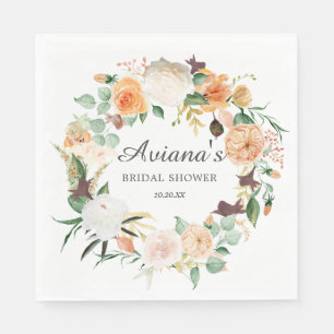 Serviette En Papier Rustique Automne Floral Fête des mariées Merci