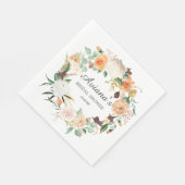 Serviette En Papier Rustique Automne Floral Fête des mariées Merci (Coin)