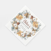 Serviette En Papier Rustique Automne Floral Fête des mariées Merci (Coin)