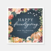 Serviette En Papier Rustique Automne Floral Friendsgiving Dîner Napkin (Devant)