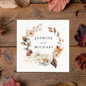 Serviette En Papier Rustique Automne Floral Mariage