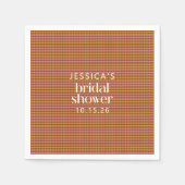 Serviette En Papier Rustique Automne Plaid Fête des mariées géométriqu (Devant)