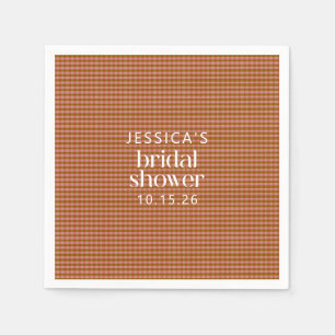 Serviette En Papier Rustique Automne Plaid Fête des mariées géométriqu