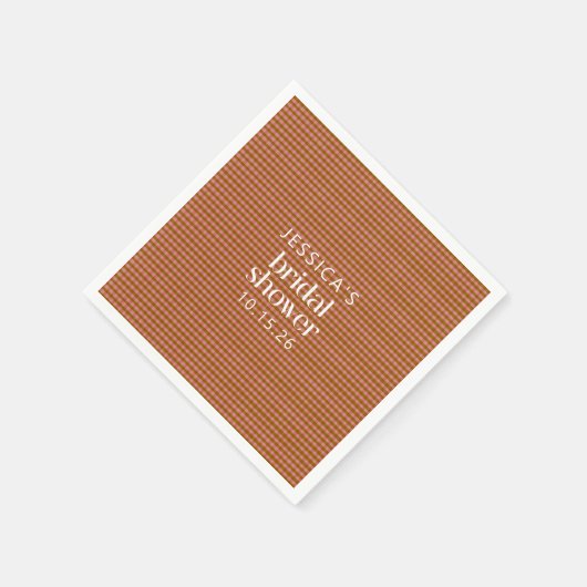 Serviette En Papier Rustique Automne Plaid Fête des mariées géométriqu (Coin)