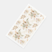 Serviette En Papier Rustique Automne Rose Aquarelle Botanique (Coin)