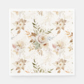Serviette En Papier Rustique Automne Rose Aquarelle Botanique (Devant)