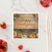 Serviette En Papier Rustique Automne Style Ferme Thanksgiving (En situation)