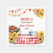 Serviette En Papier Rustique BABY-Q Barbecue Pique-Nique Tournesol Pla (Devant)