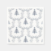 Serviette En Papier Rustique Bleu Forêt d'hiver Nordic Scandi Noël (Devant)