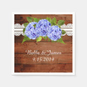 Serviette En Papier Rustique Blue Hydrangea Mariage Collection Napkins (Devant)