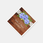 Serviette En Papier Rustique Blue Hydrangea Mariage Collection Napkins (Coin)