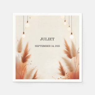 Serviette En Papier Rustique Bohème Automne Ombré Marron Baby Shower d