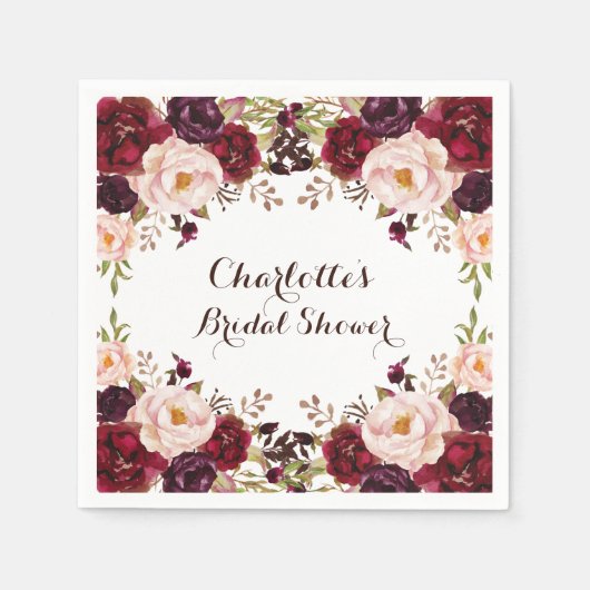 Serviette En Papier Rustique Boho Floral Shabby Chic Papier Rose Napki (Devant)