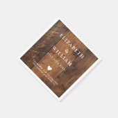 Serviette En Papier Rustique Boho Grange Bois Mariage campagnard occid (Coin)