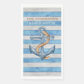 Serviette En Papier Rustique Bois Famille Plage Maison Stripes Nautiqu (Devant)