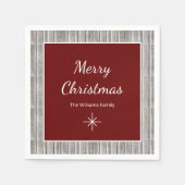 Serviette En Papier Rustique Bois Famille Simple Noël (Devant)