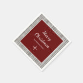 Serviette En Papier Rustique Bois Famille Simple Noël (Coin)