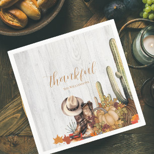 Serviette En Papier Rustique Bois Occidental Thanksgiving Dîner