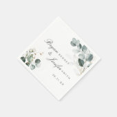 Serviette En Papier Rustique Botanique Eucalyptus Mariage de verdure (Coin)