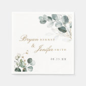 Serviette En Papier Rustique Botanique Eucalyptus Mariage de verdure (Devant)