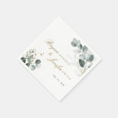 Serviette En Papier Rustique Botanique Eucalyptus Mariage de verdure (Coin)