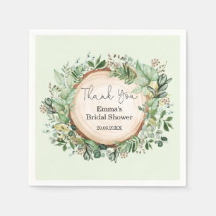 Serviette En Papier Rustique Botanique Verdure Wedding shower favorise