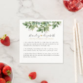 Serviette En Papier Rustique Botanique Vert & Or Mariage Foliage (En situation)