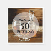 Serviette En Papier Rustique Bourbon Whiskey fête d'anniversaire (Devant)